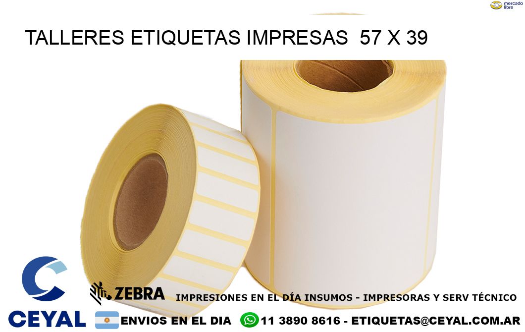 TALLERES ETIQUETAS IMPRESAS  57 x 39