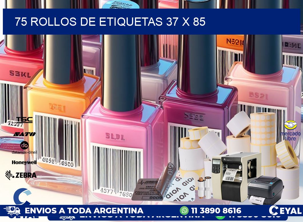 75 ROLLOS DE ETIQUETAS 37 x 85