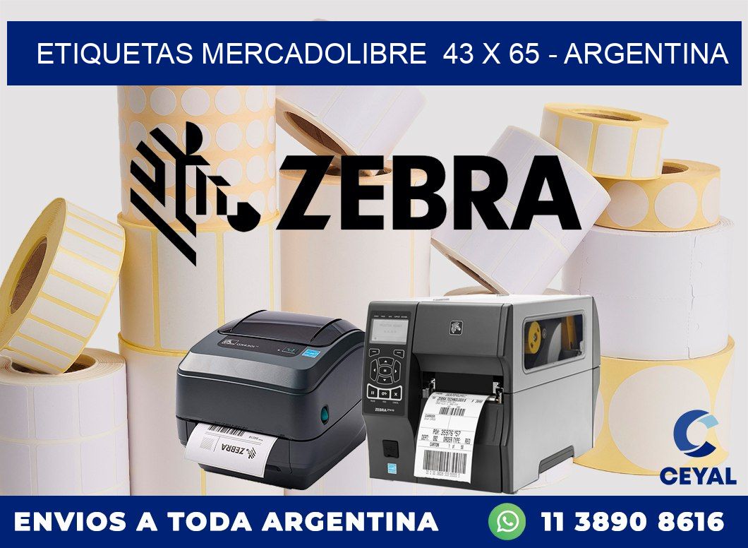 ETIQUETAS MERCADOLIBRE  43 x 65 - ARGENTINA