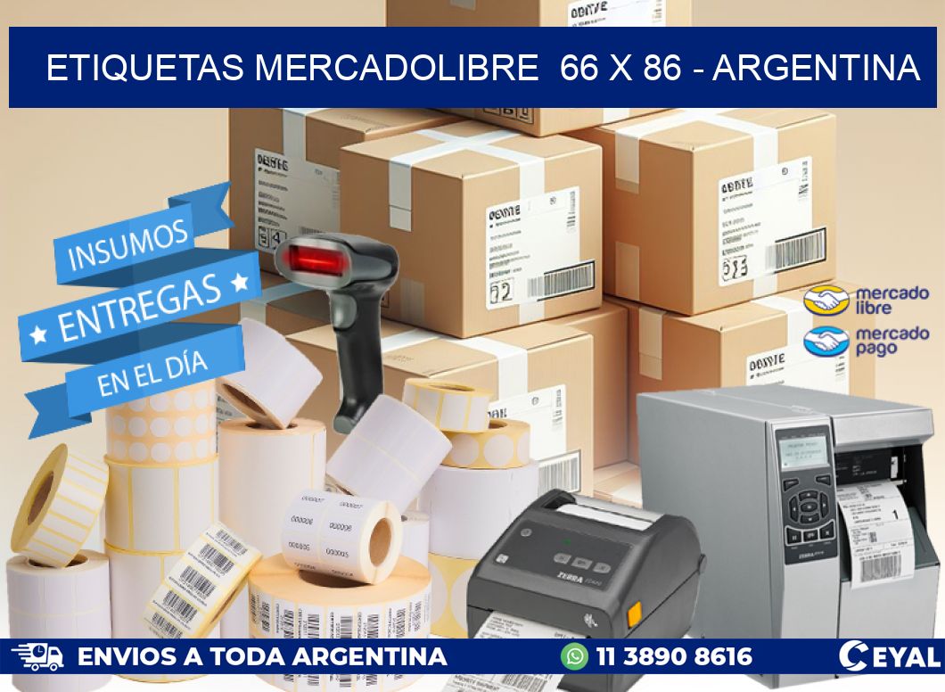 ETIQUETAS MERCADOLIBRE  66 x 86 - ARGENTINA