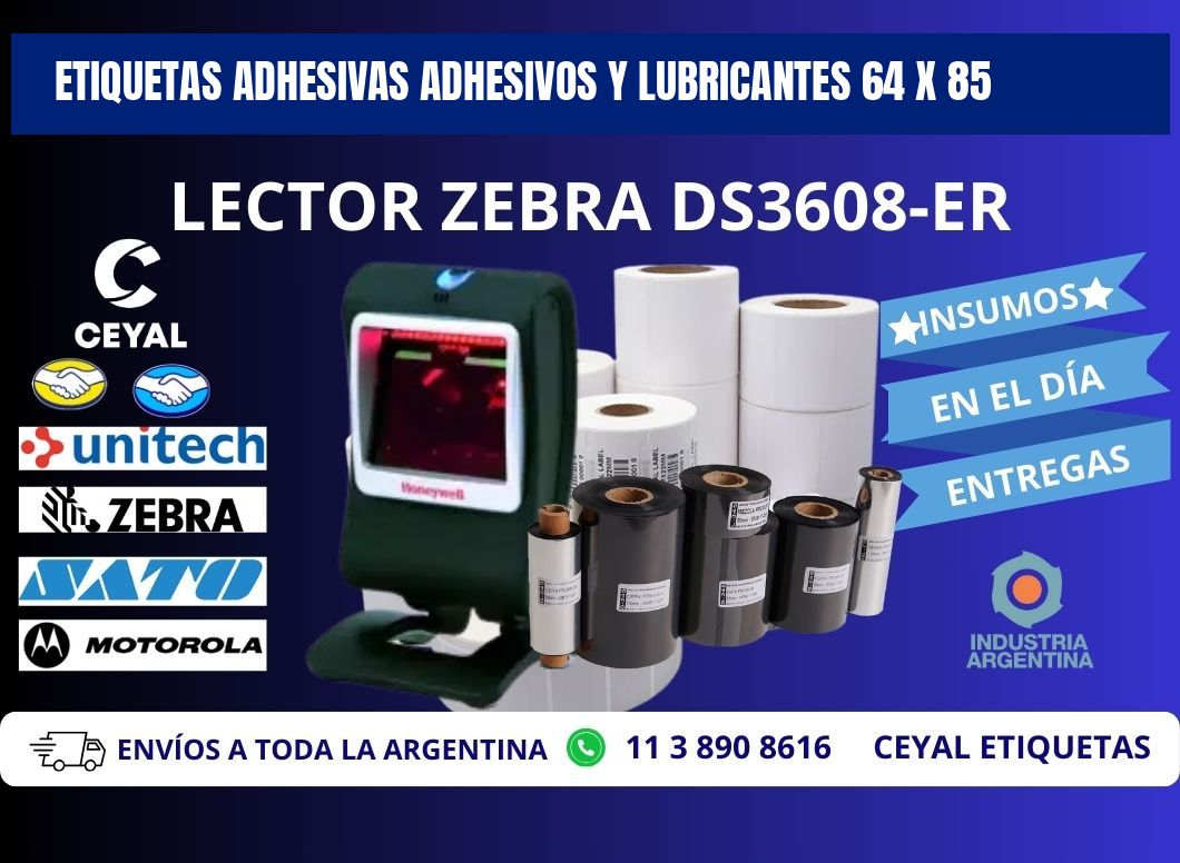 ETIQUETAS ADHESIVAS ADHESIVOS Y LUBRICANTES 64 x 85