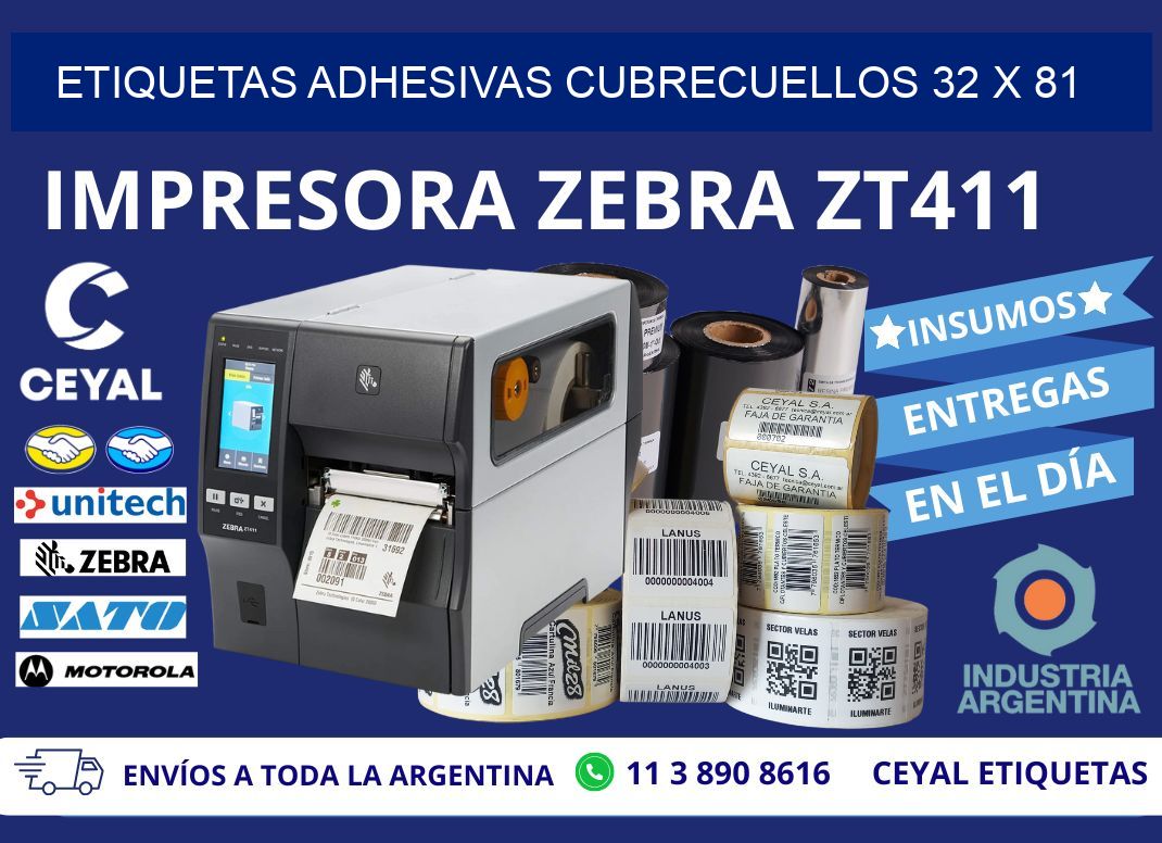 ETIQUETAS ADHESIVAS CUBRECUELLOS 32 x 81