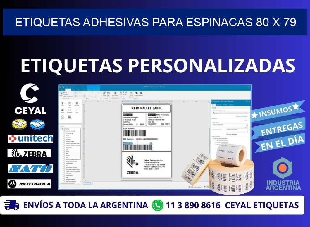 ETIQUETAS ADHESIVAS PARA ESPINACAS 80 x 79