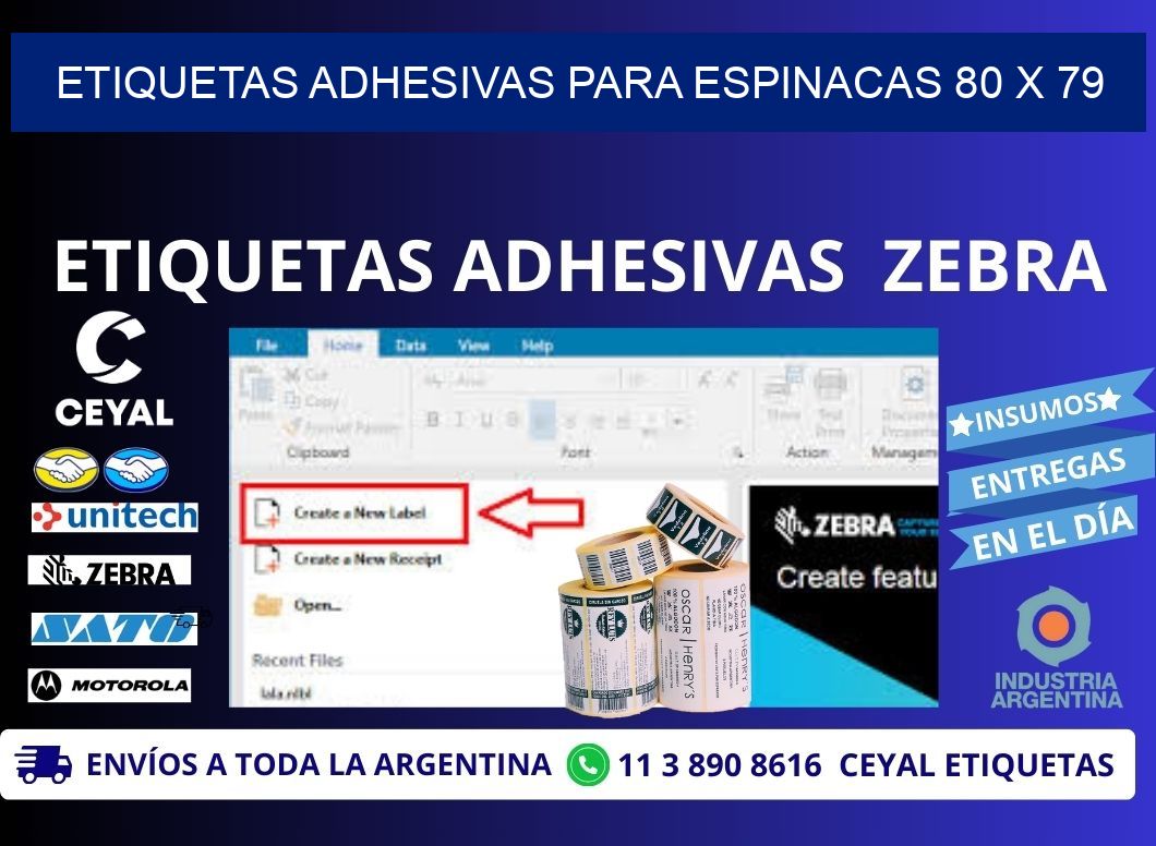 ETIQUETAS ADHESIVAS PARA ESPINACAS 80 x 79