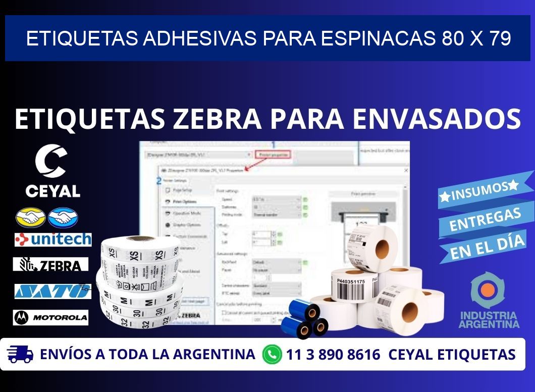 ETIQUETAS ADHESIVAS PARA ESPINACAS 80 x 79