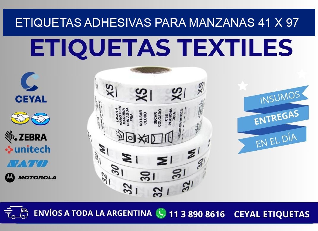 ETIQUETAS ADHESIVAS PARA MANZANAS 41 x 97