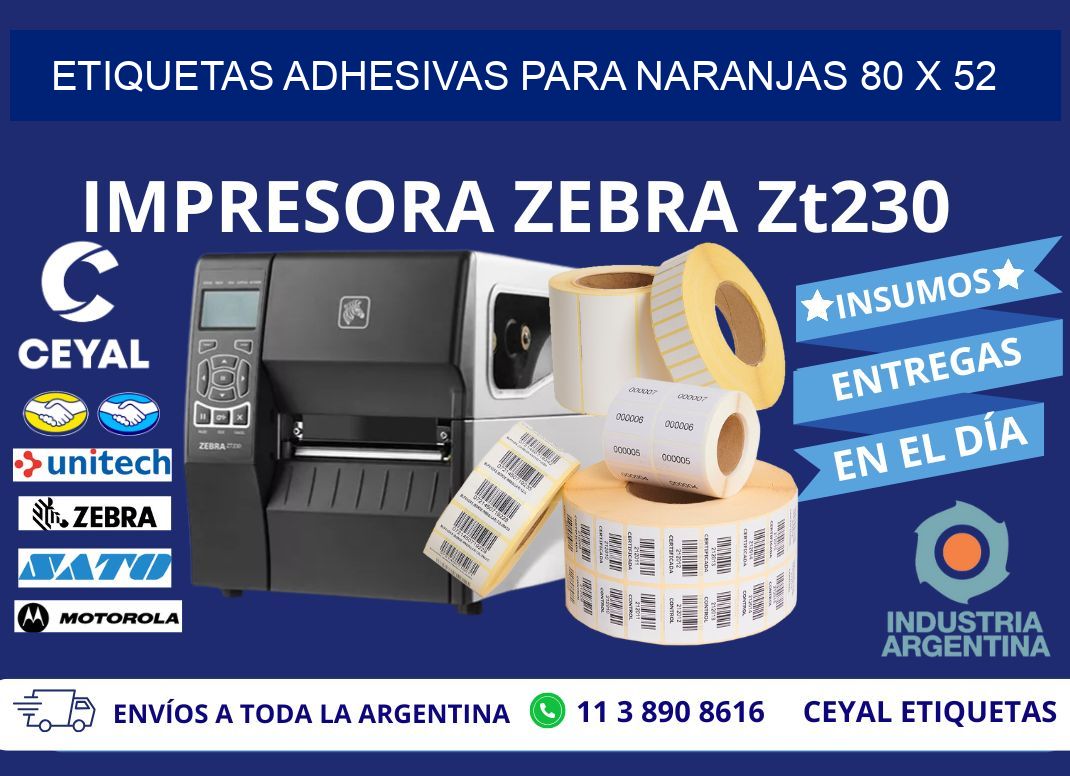 ETIQUETAS ADHESIVAS PARA NARANJAS 80 x 52