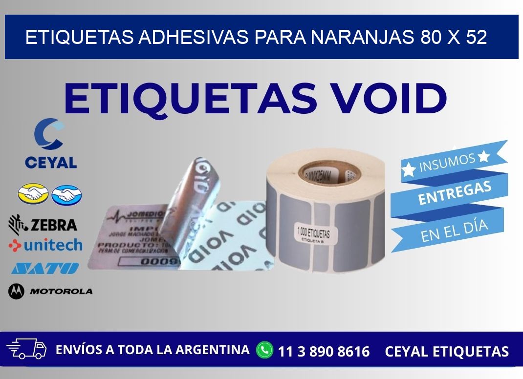 ETIQUETAS ADHESIVAS PARA NARANJAS 80 x 52