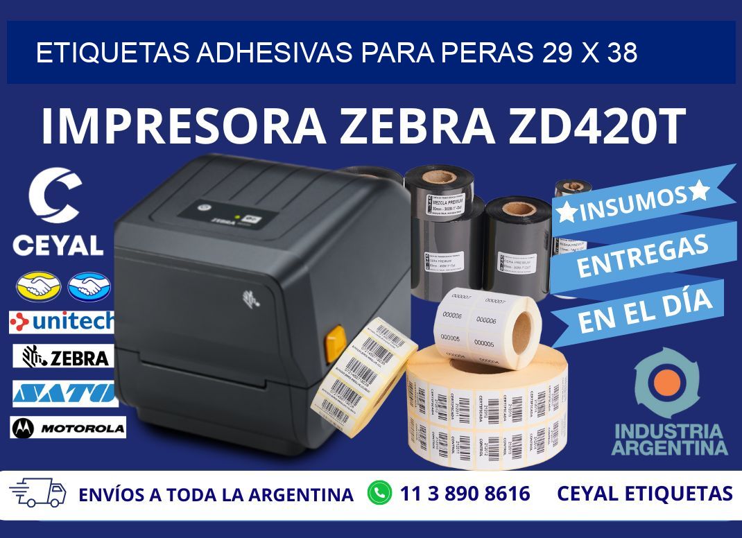 ETIQUETAS ADHESIVAS PARA PERAS 29 x 38