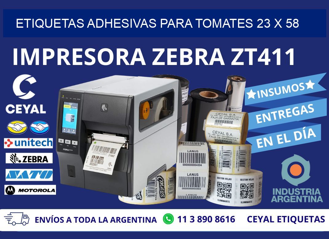 ETIQUETAS ADHESIVAS PARA TOMATES 23 x 58
