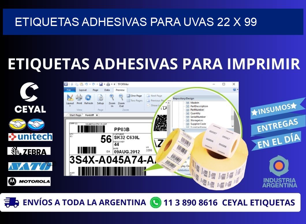 ETIQUETAS ADHESIVAS PARA UVAS 22 x 99