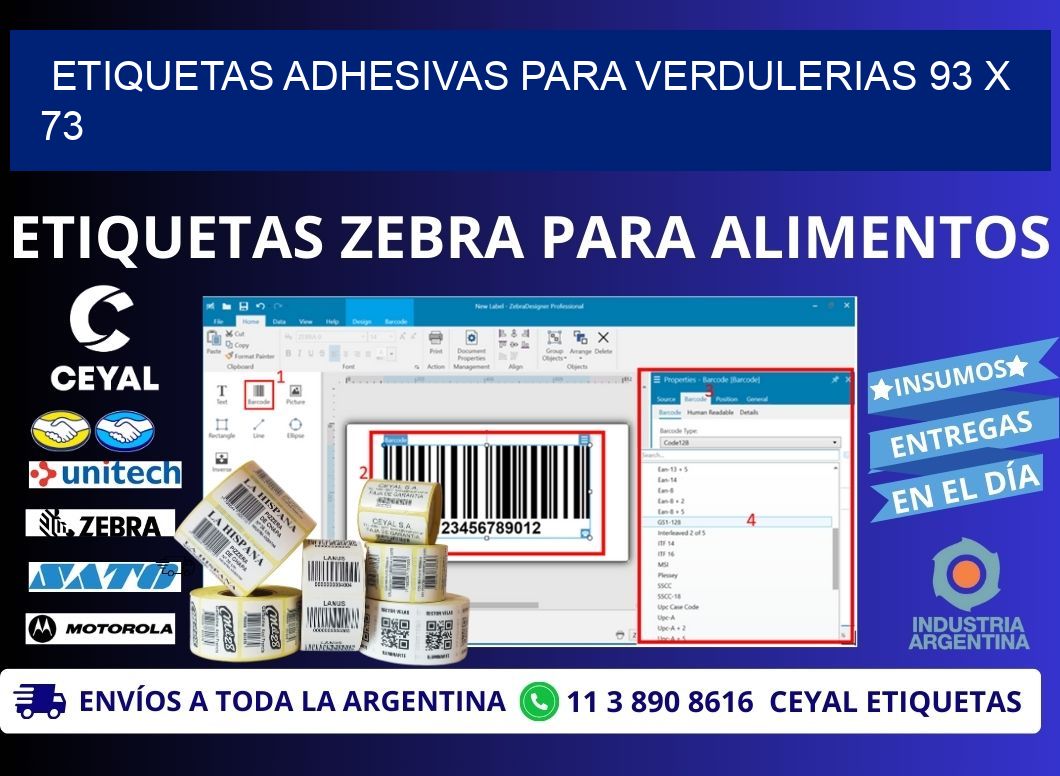 ETIQUETAS ADHESIVAS PARA VERDULERIAS 93 x 73