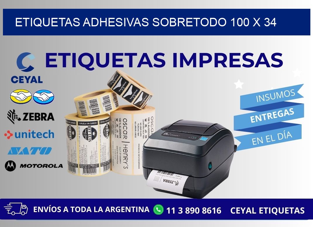 ETIQUETAS ADHESIVAS SOBRETODO 100 x 34