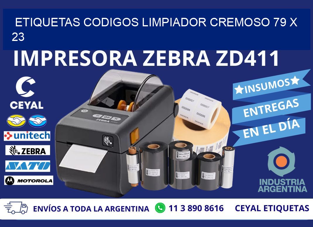 ETIQUETAS CODIGOS LIMPIADOR CREMOSO 79 x 23