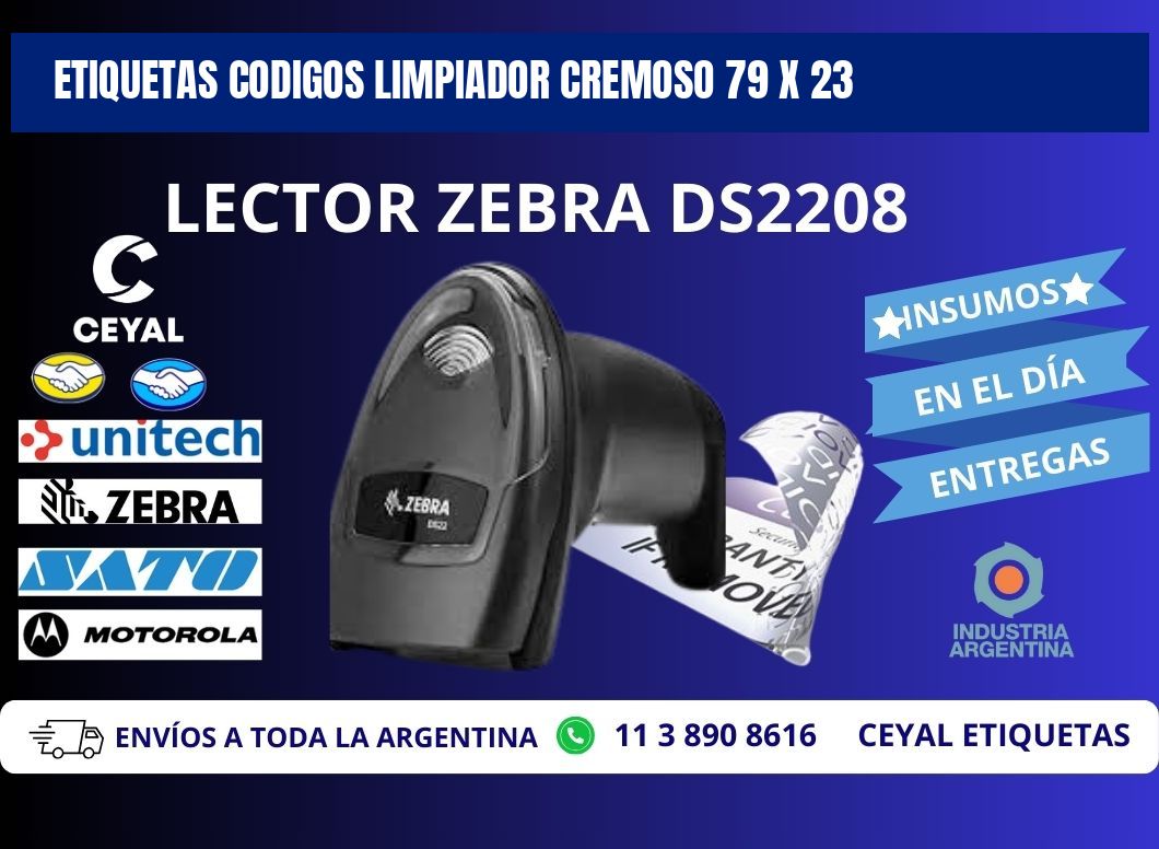 ETIQUETAS CODIGOS LIMPIADOR CREMOSO 79 x 23
