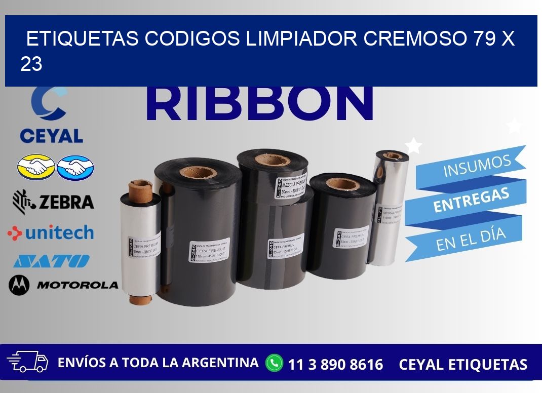 ETIQUETAS CODIGOS LIMPIADOR CREMOSO 79 x 23
