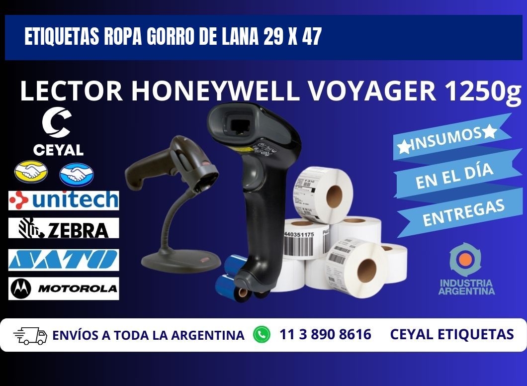 ETIQUETAS ROPA GORRO DE LANA 29 x 47