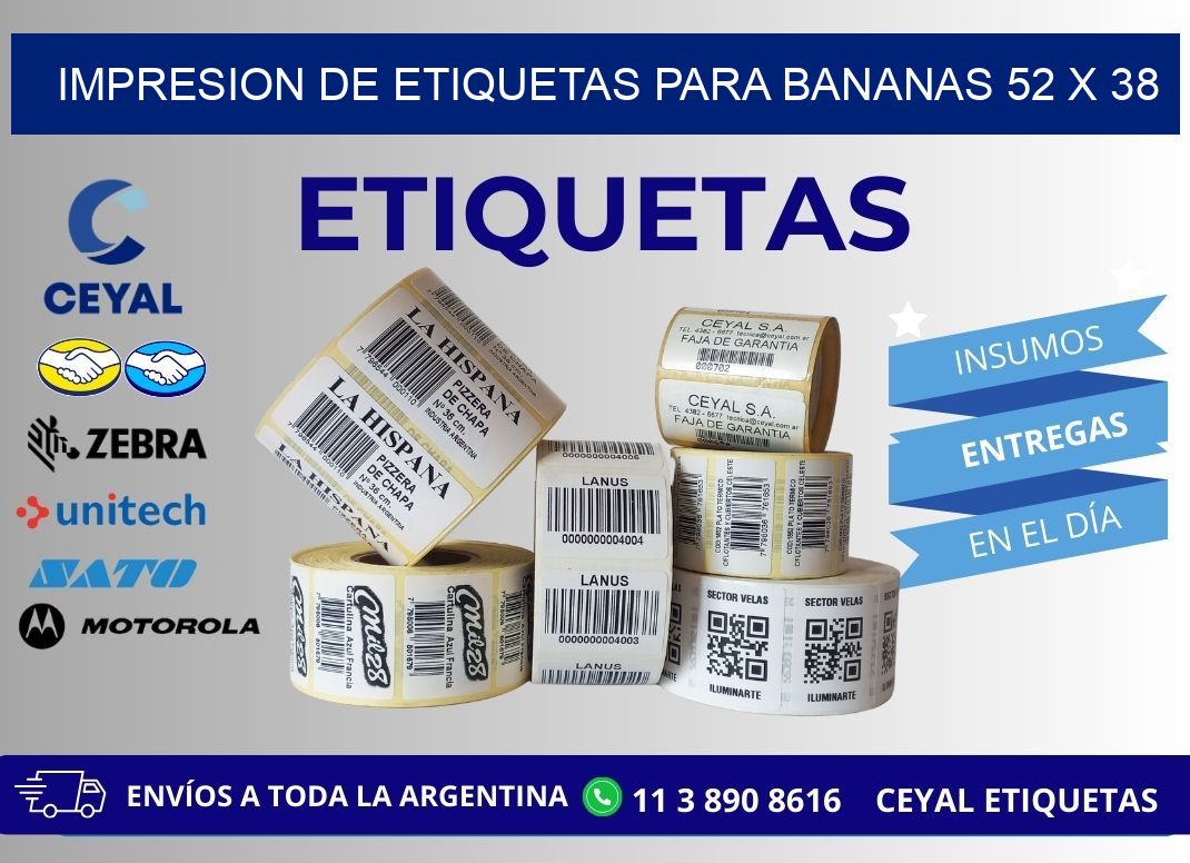 IMPRESION DE ETIQUETAS PARA BANANAS 52 x 38