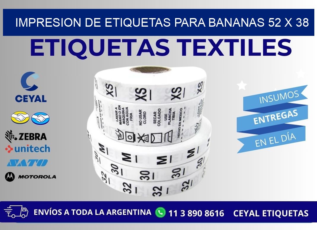 IMPRESION DE ETIQUETAS PARA BANANAS 52 x 38