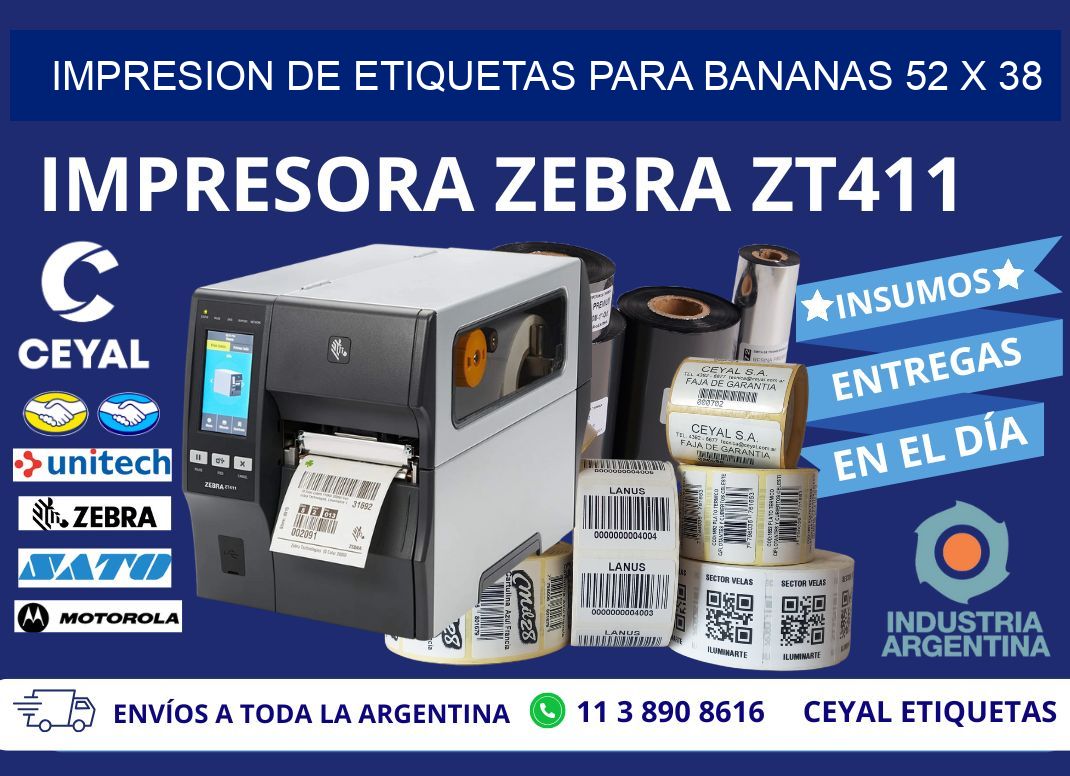 IMPRESION DE ETIQUETAS PARA BANANAS 52 x 38