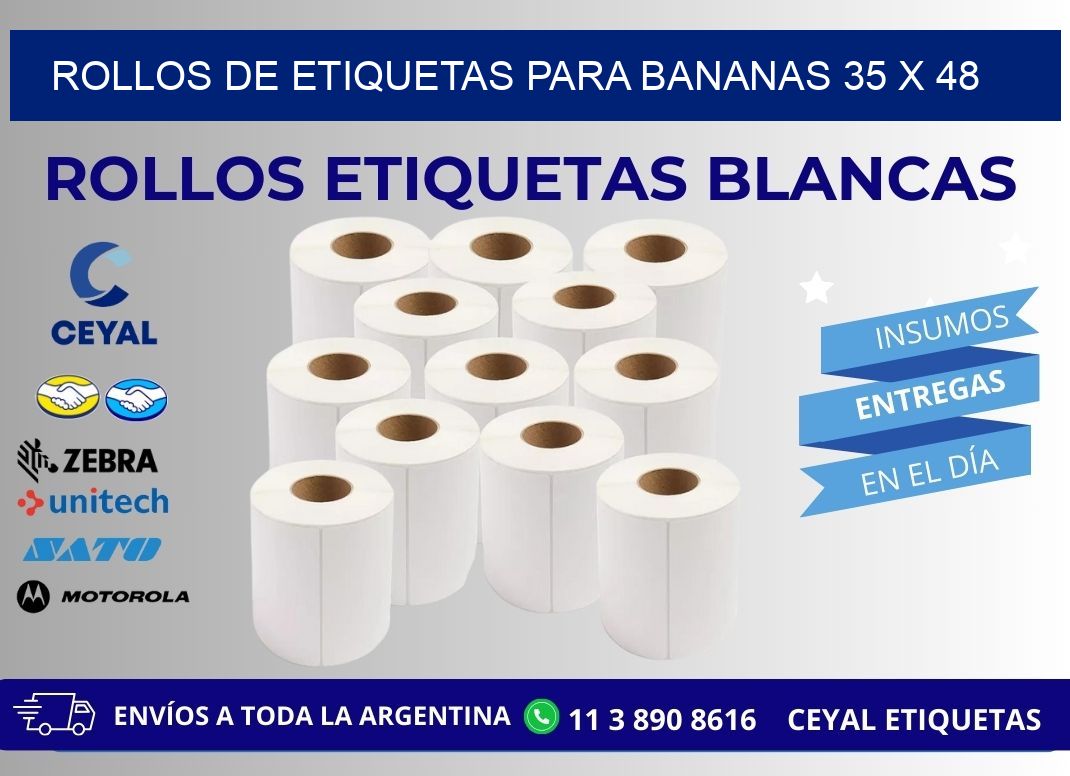 ROLLOS DE ETIQUETAS PARA BANANAS 35 x 48