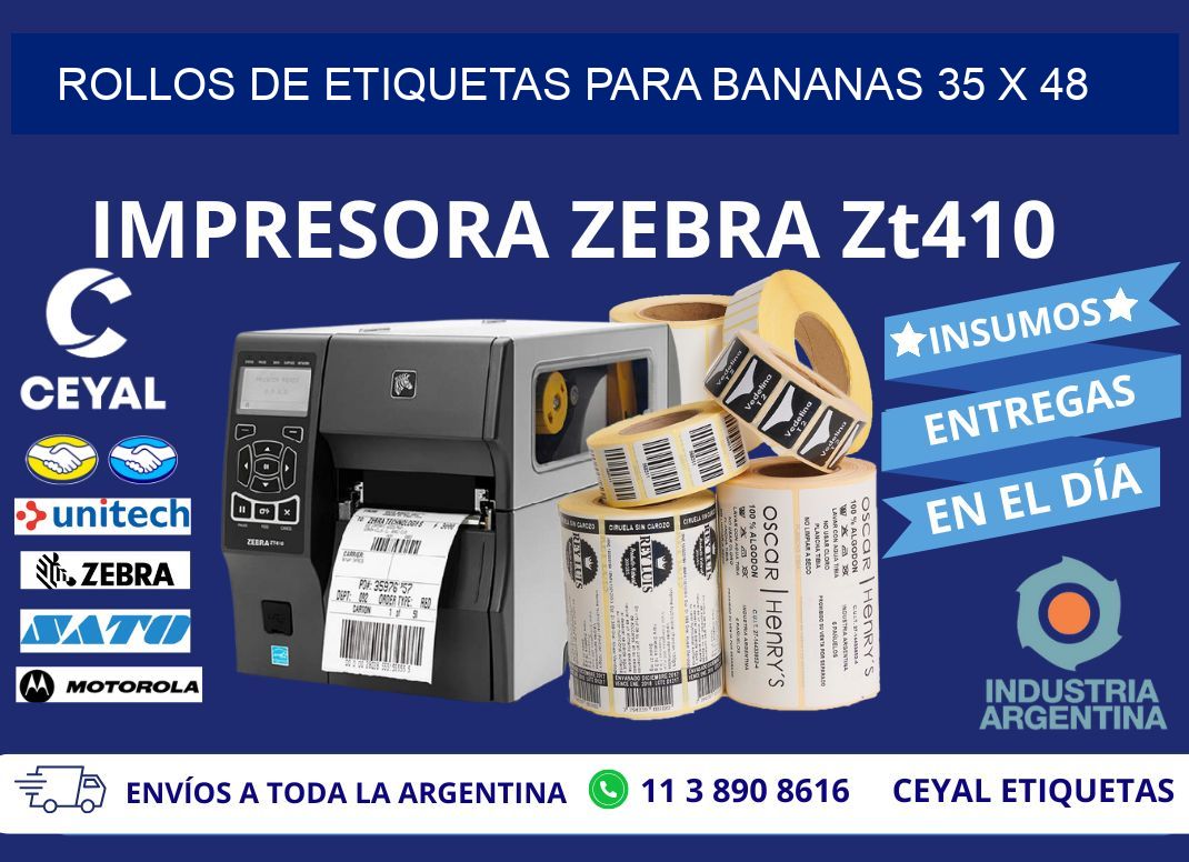 ROLLOS DE ETIQUETAS PARA BANANAS 35 x 48