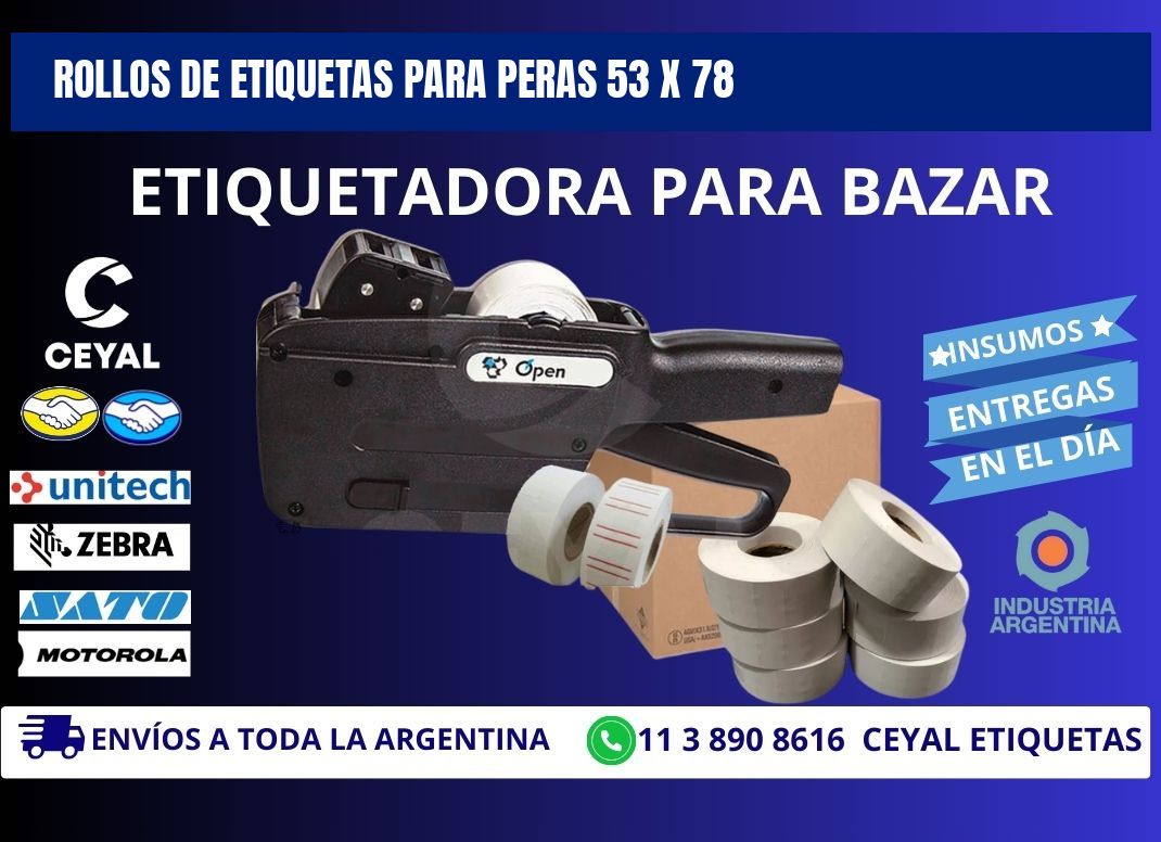 ROLLOS DE ETIQUETAS PARA PERAS 53 x 78