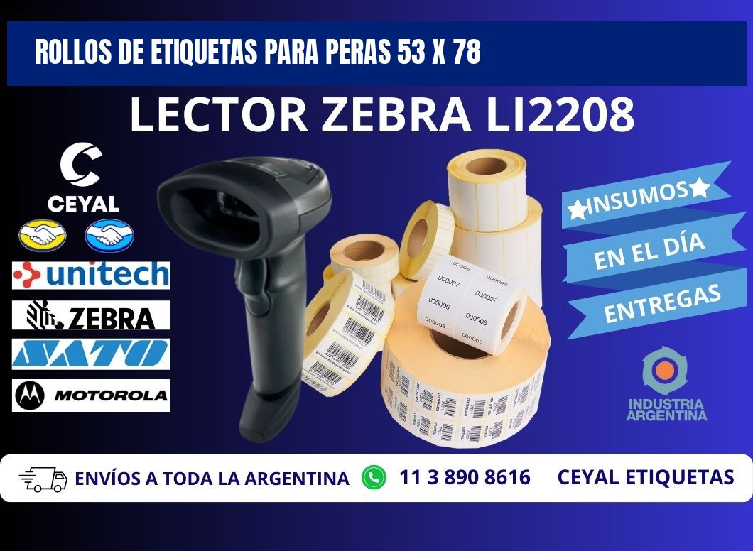 ROLLOS DE ETIQUETAS PARA PERAS 53 x 78