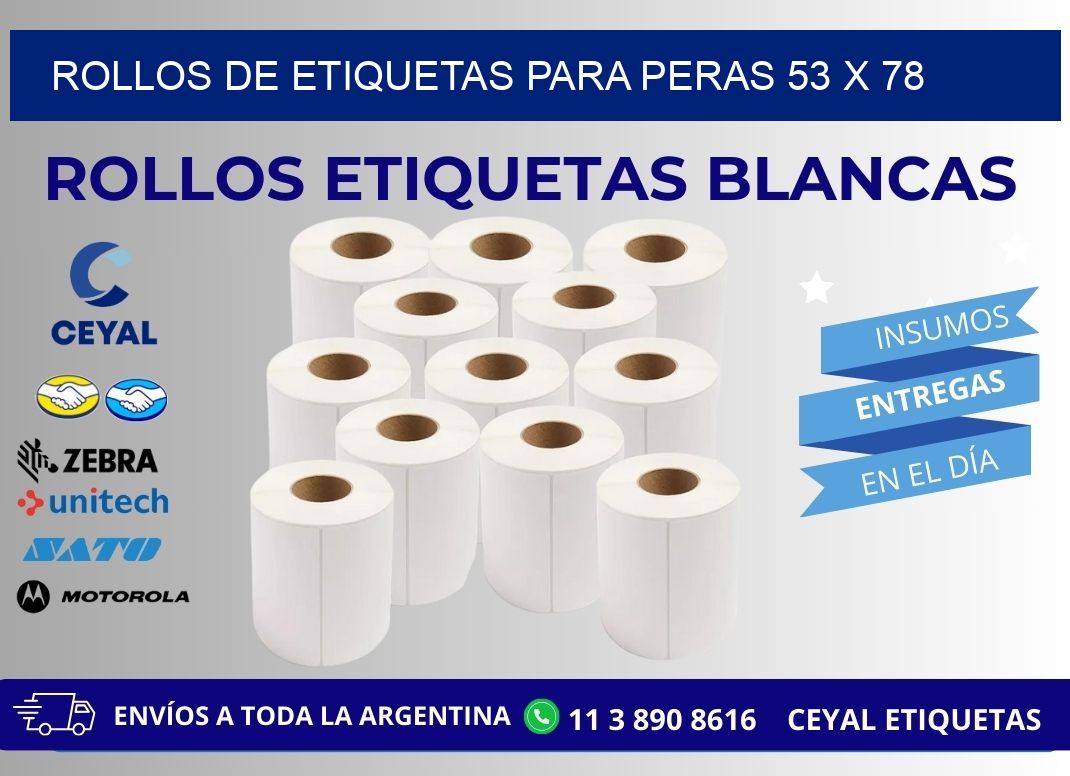 ROLLOS DE ETIQUETAS PARA PERAS 53 x 78