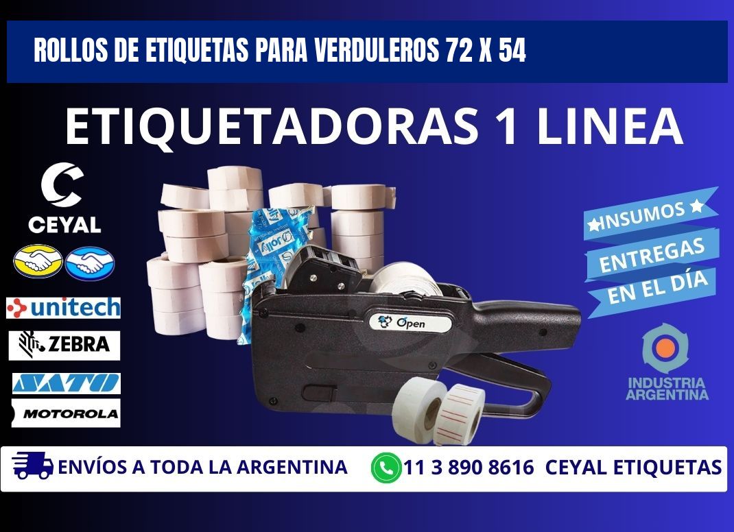 ROLLOS DE ETIQUETAS PARA VERDULEROS 72 x 54