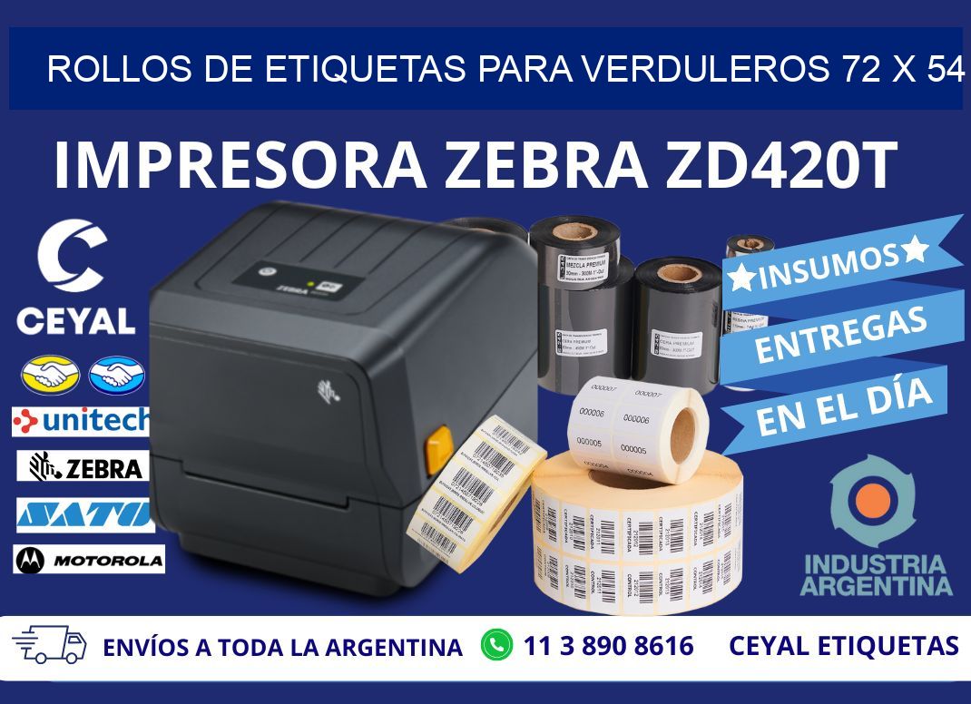 ROLLOS DE ETIQUETAS PARA VERDULEROS 72 x 54