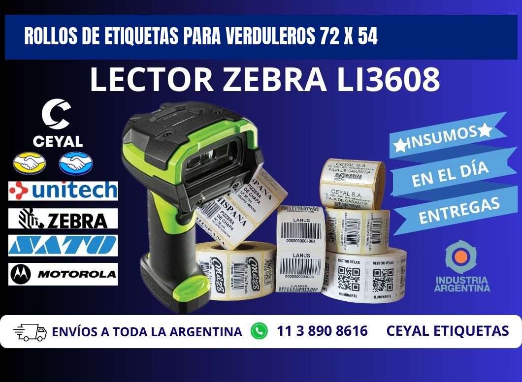 ROLLOS DE ETIQUETAS PARA VERDULEROS 72 x 54