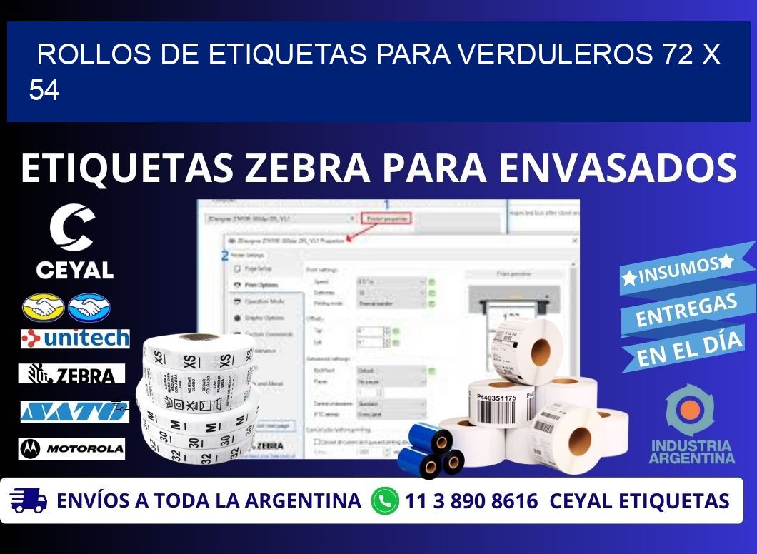 ROLLOS DE ETIQUETAS PARA VERDULEROS 72 x 54