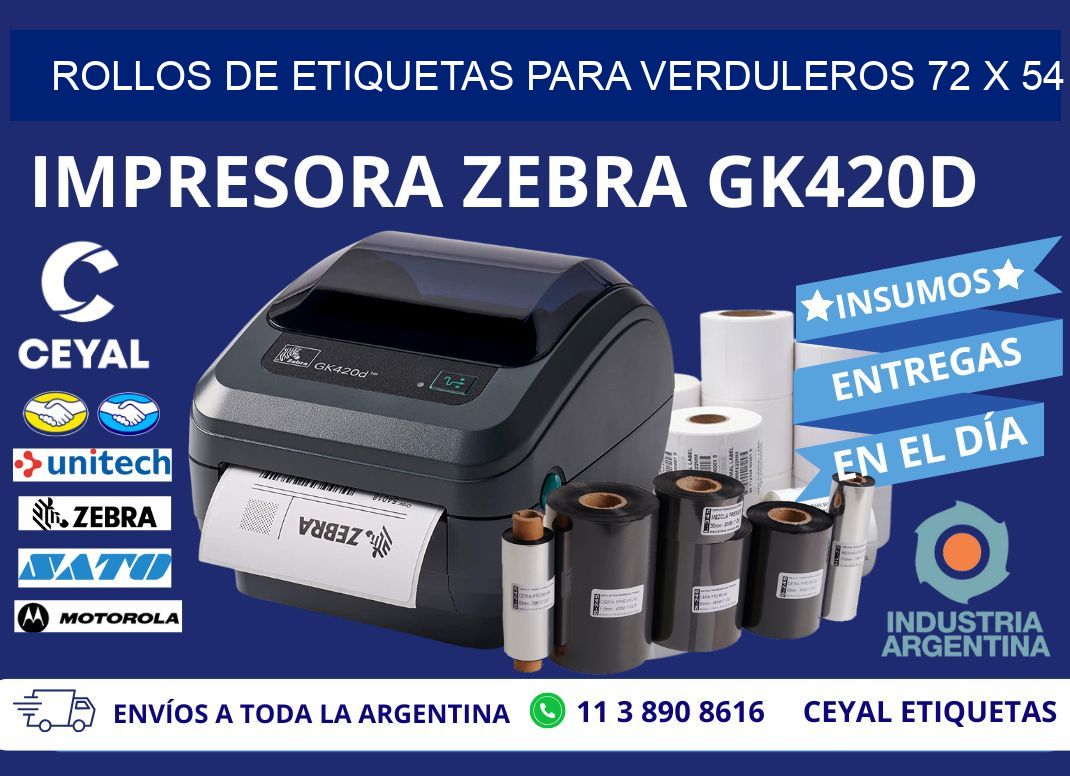 ROLLOS DE ETIQUETAS PARA VERDULEROS 72 x 54