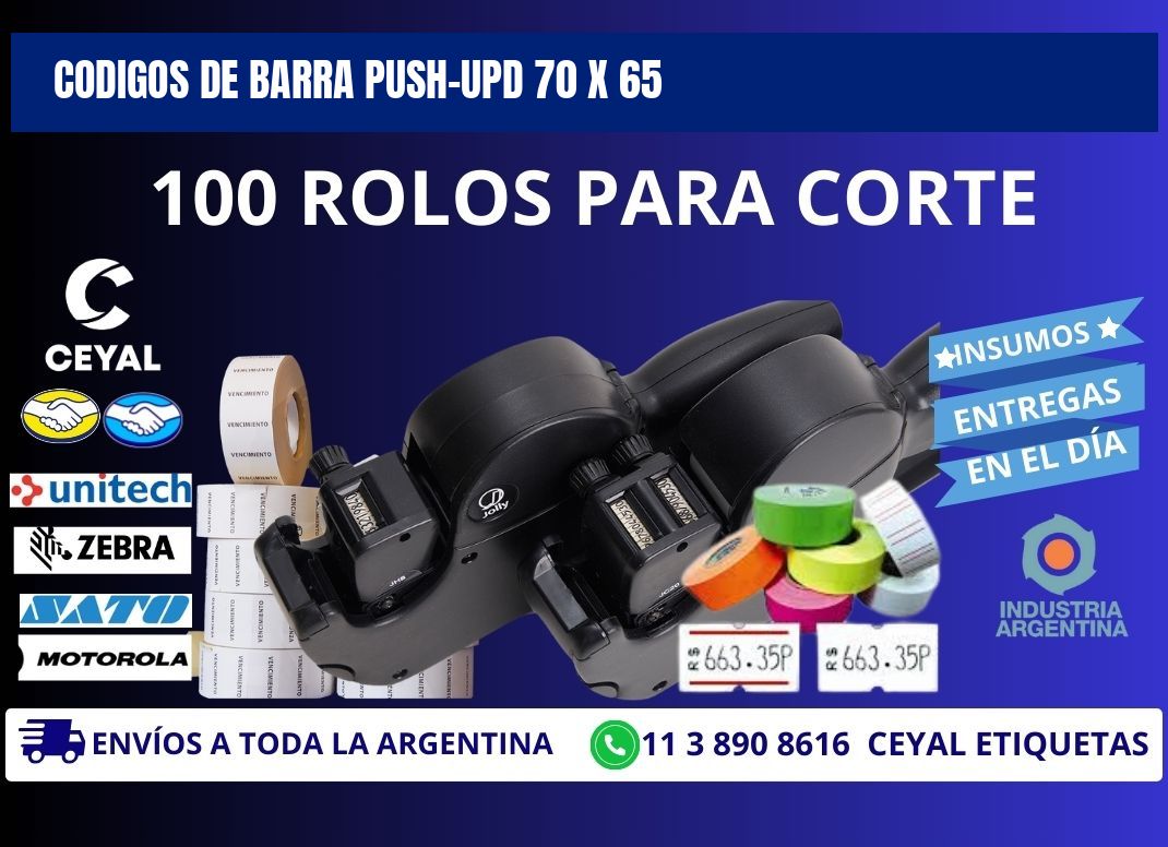 CODIGOS DE BARRA PUSH-UPD 70 x 65