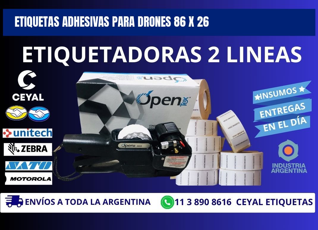 ETIQUETAS ADHESIVAS PARA DRONES 86 x 26