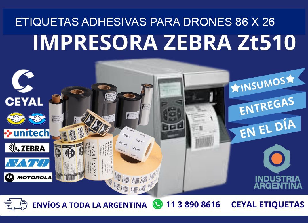ETIQUETAS ADHESIVAS PARA DRONES 86 x 26