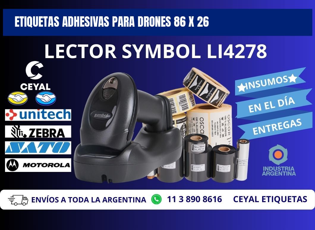 ETIQUETAS ADHESIVAS PARA DRONES 86 x 26