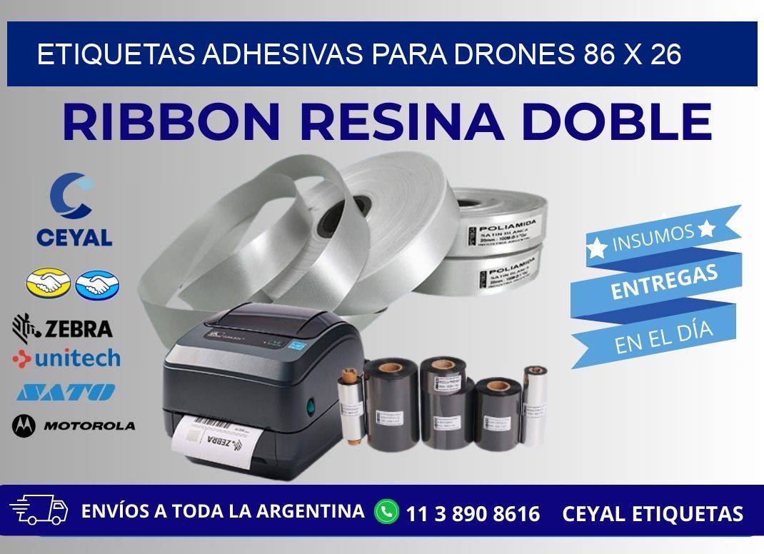 ETIQUETAS ADHESIVAS PARA DRONES 86 x 26