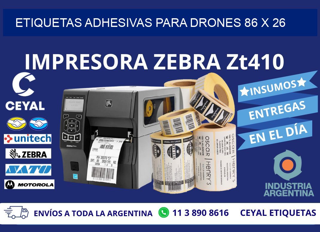ETIQUETAS ADHESIVAS PARA DRONES 86 x 26