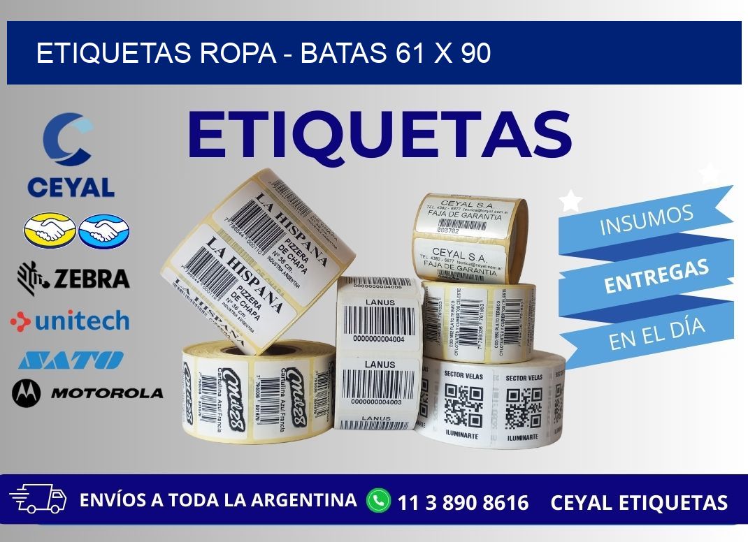 ETIQUETAS ROPA - BATAS 61 x 90