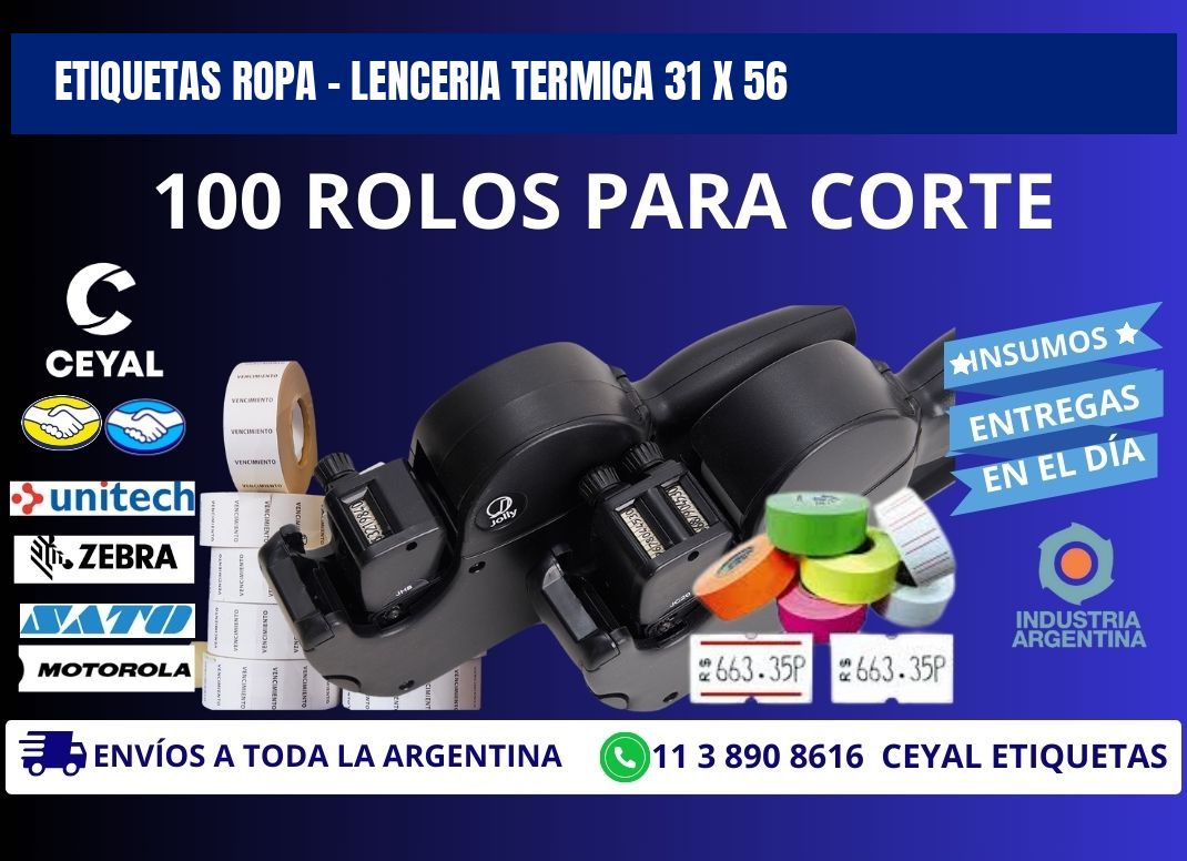 ETIQUETAS ROPA - LENCERIA TERMICA 31 x 56