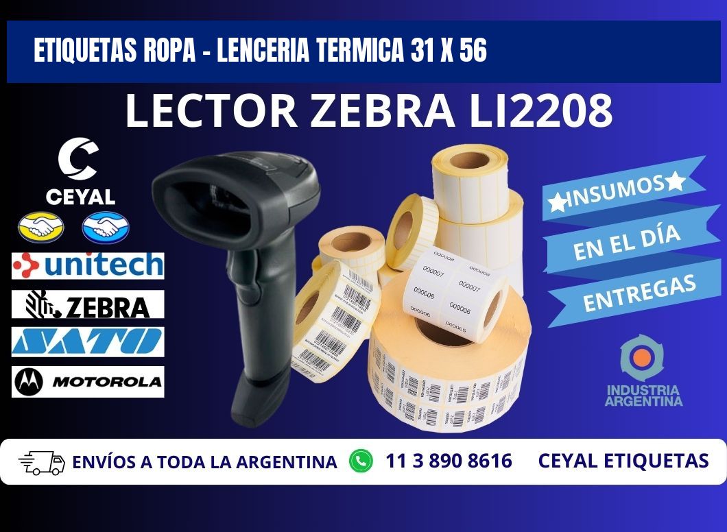 ETIQUETAS ROPA - LENCERIA TERMICA 31 x 56