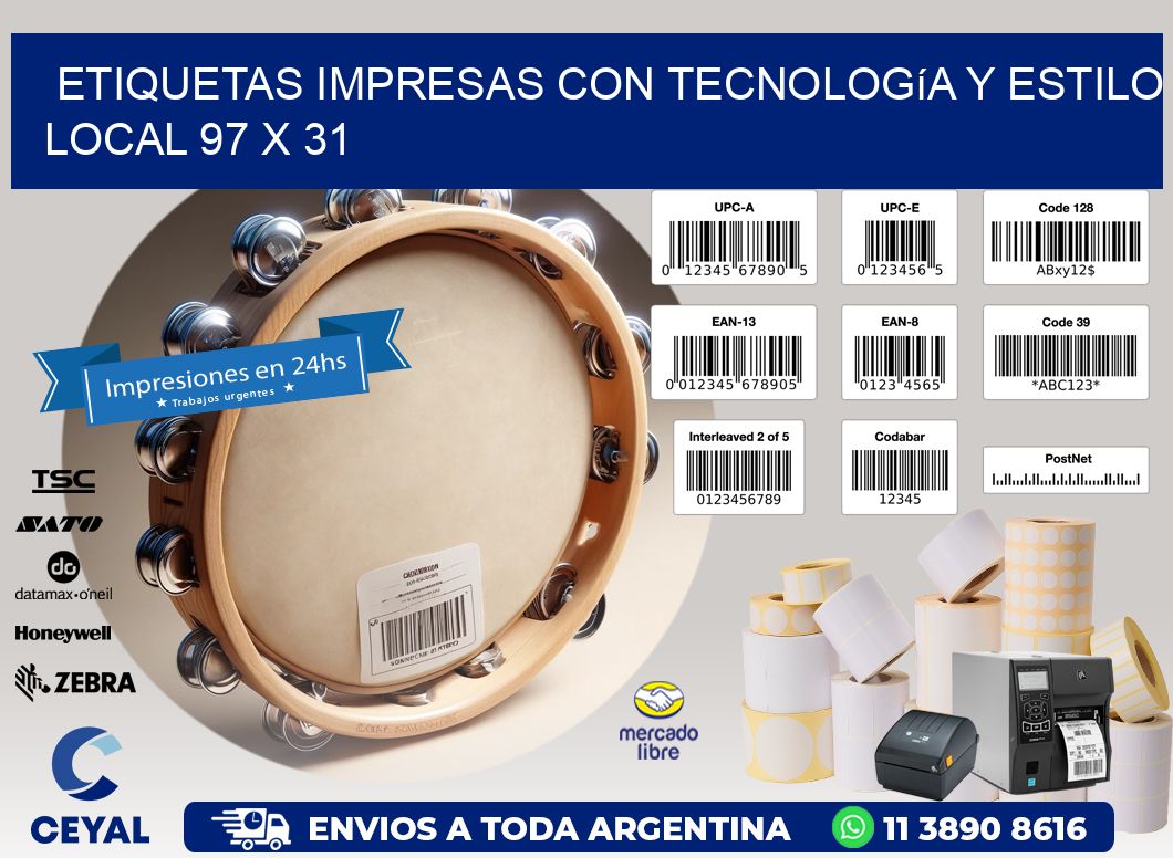 Etiquetas Impresas con Tecnología y Estilo Local 97 x 31