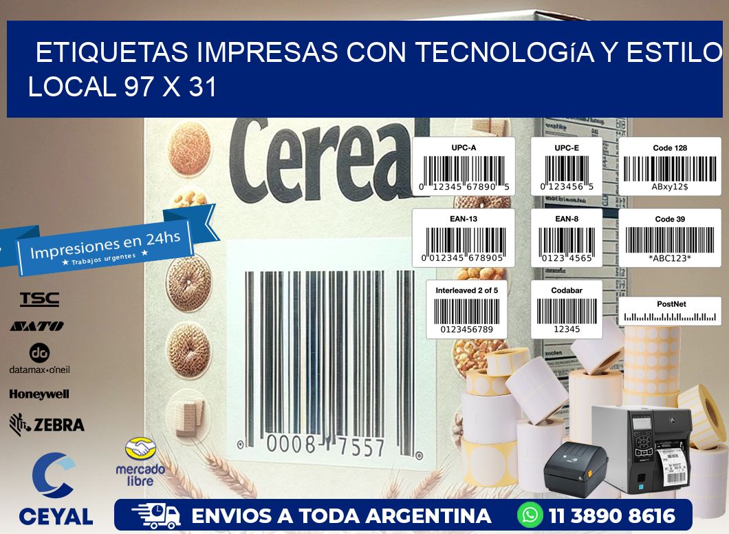 Etiquetas Impresas con Tecnología y Estilo Local 97 x 31