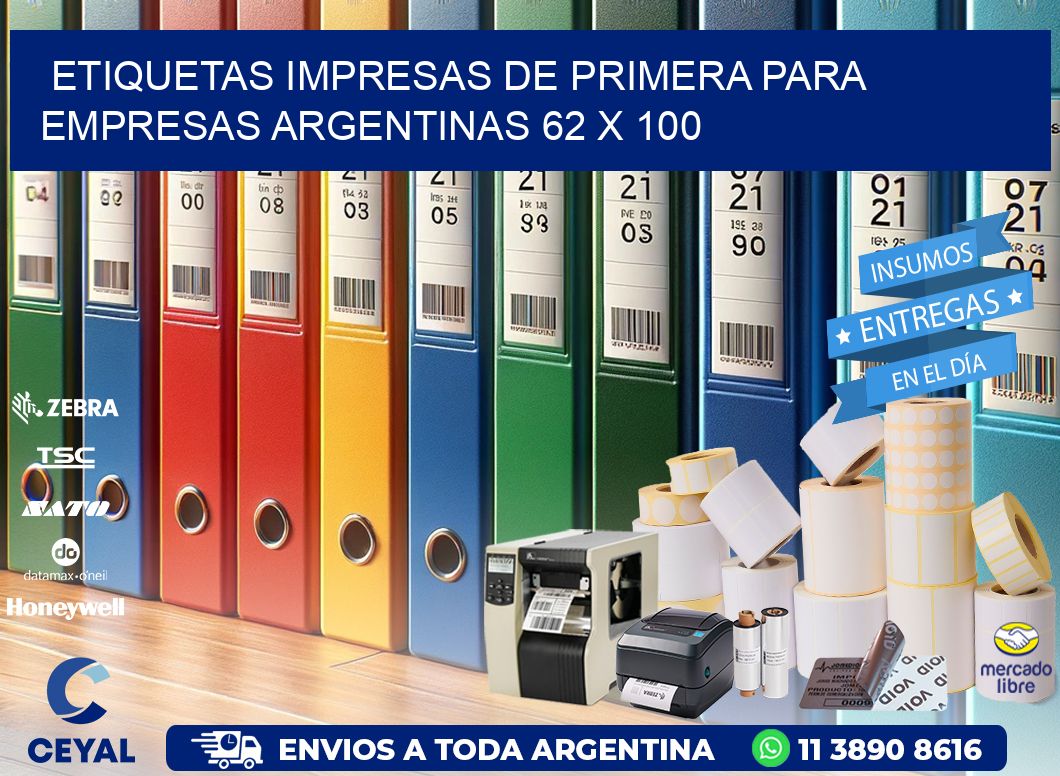 Etiquetas Impresas de Primera para Empresas Argentinas 62 x 100