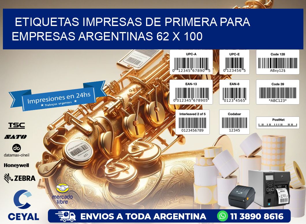 Etiquetas Impresas de Primera para Empresas Argentinas 62 x 100