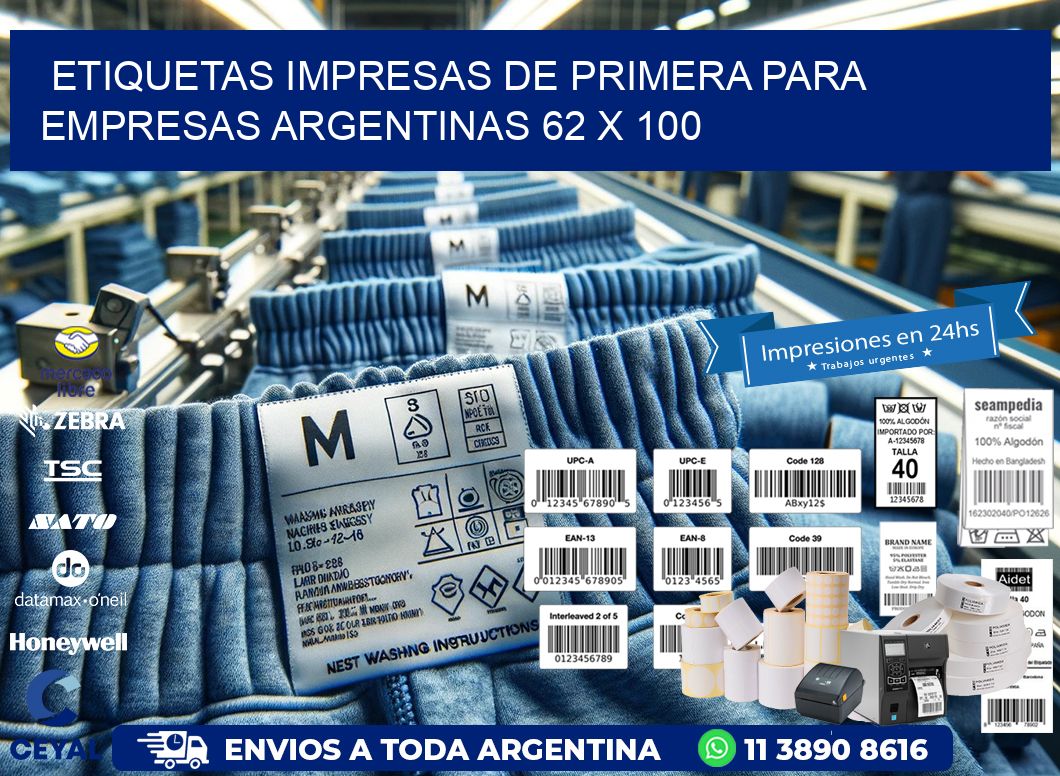 Etiquetas Impresas de Primera para Empresas Argentinas 62 x 100