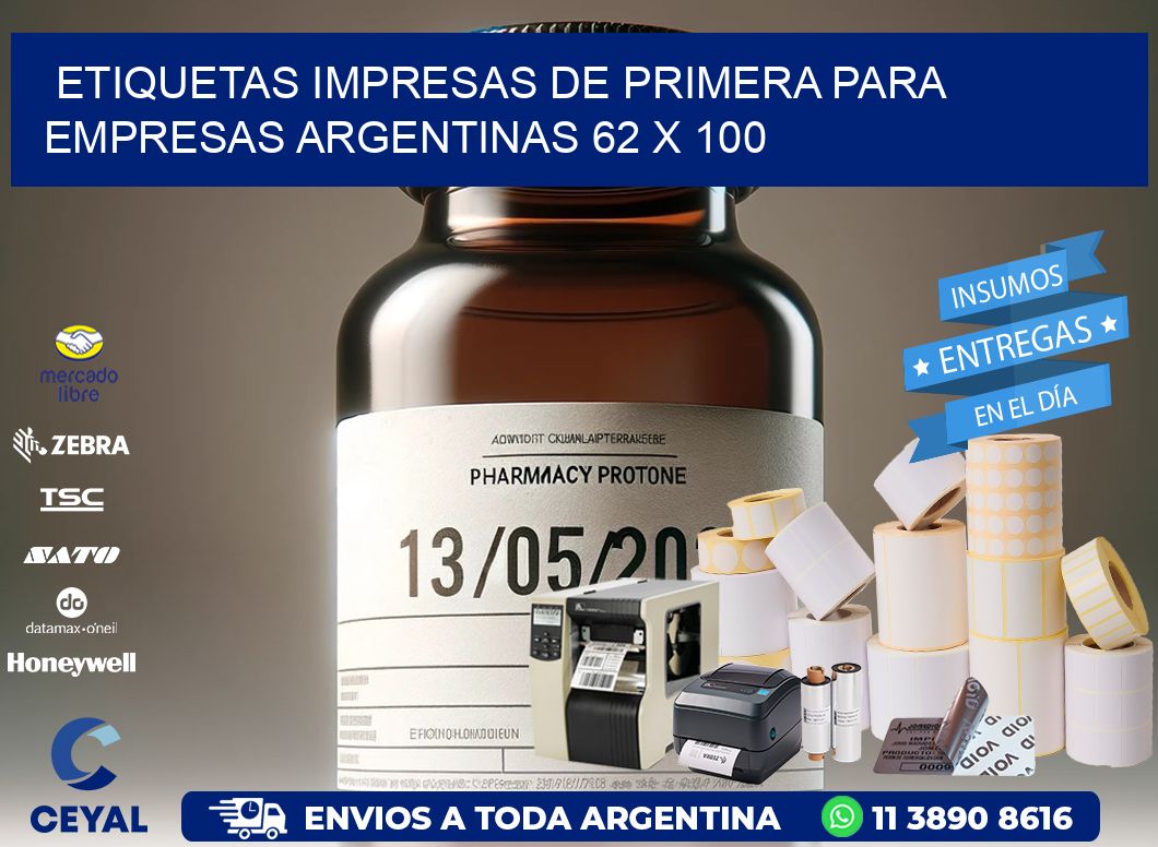 Etiquetas Impresas de Primera para Empresas Argentinas 62 x 100