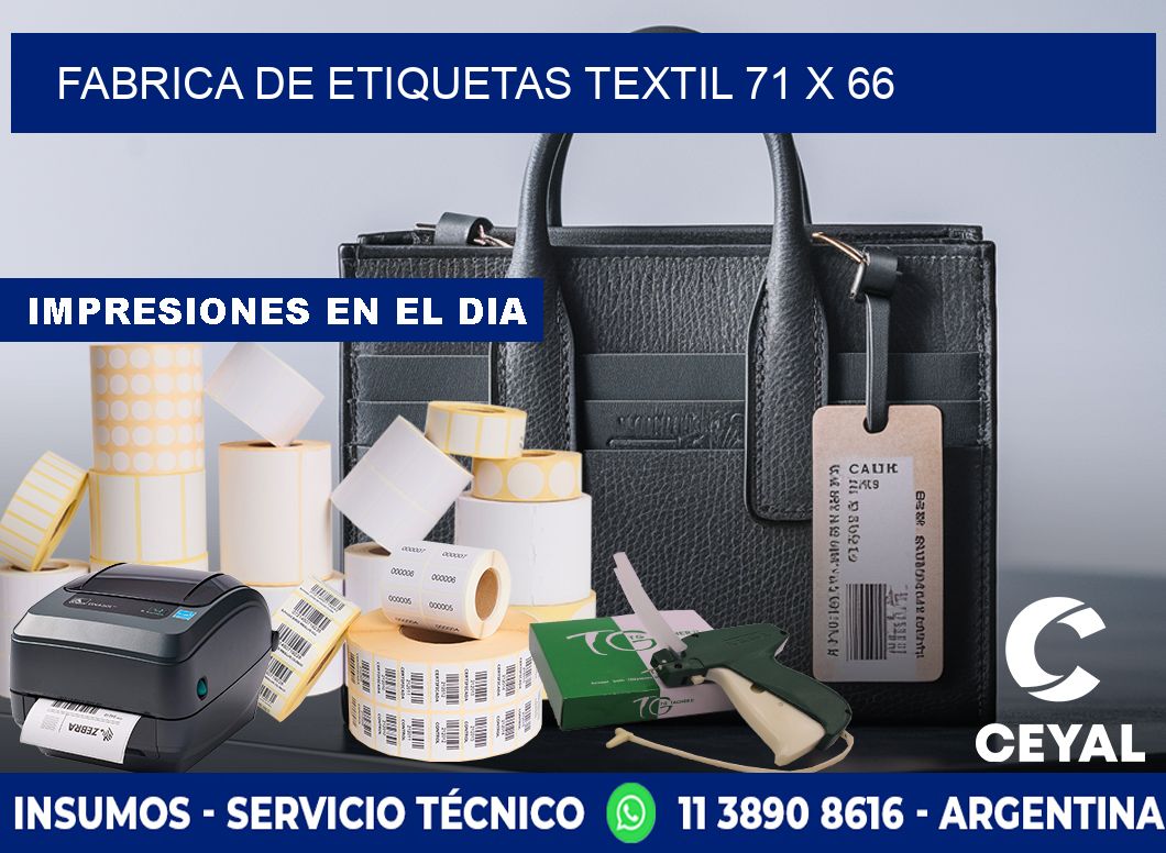 FABRICA DE ETIQUETAS TEXTIL 71 x 66